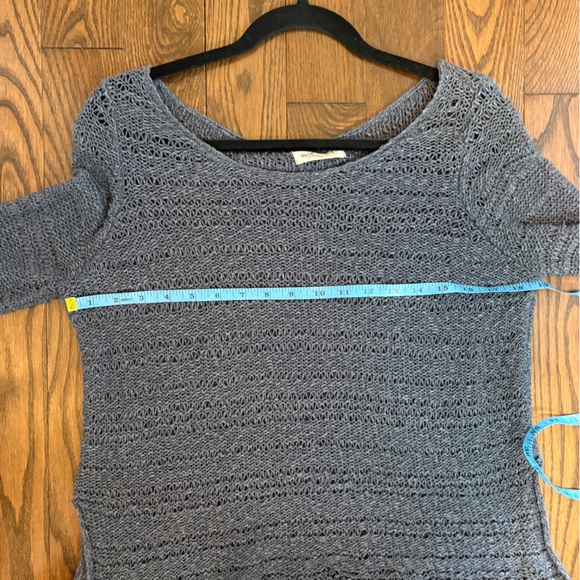 Hollister Women's Blue Large Open Knit Crochet Sweater Lightweight Pullover - Picture 8 of 10